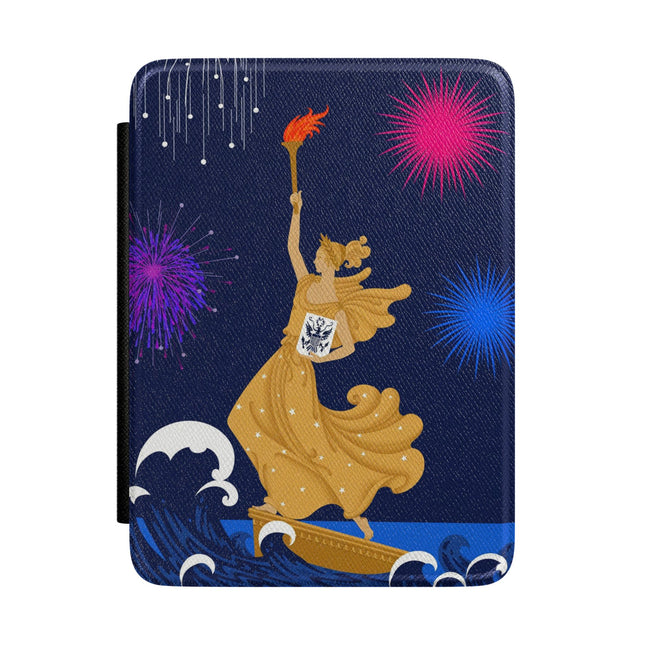 Liberty's Triumph Kindle Case – Art Deco Victory & Golden Grandeur