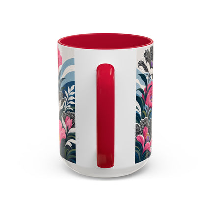 🌸🎀 The Pink Lace Garden Promenade Colorful Mug – Art Deco Fashion Elegance