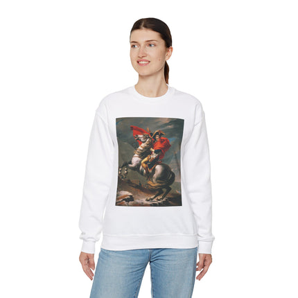 Napoleon Crossing the Alps by Jacques-Louis David Heavy Blend™ Crewneck Sweatshirt