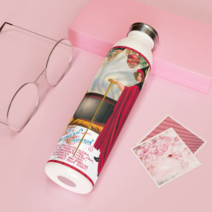 The Hallowe'en Cauldron In the Firelight's Gleam Slim Water Bottle
