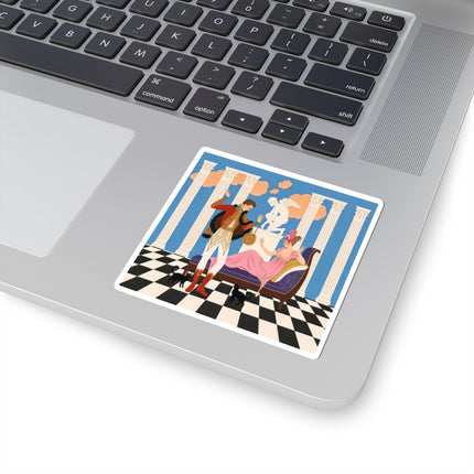 🐈🏛️ The Grand Salon Courtship Kiss-Cut Stickers – Art Deco Neoclassical Romance