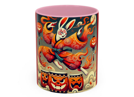 Jack-O’-Lantern Drums & The Kabuki Rabbit Colorful Mugs (11oz, 15oz)