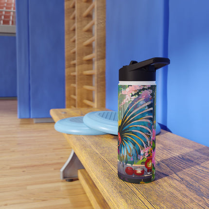 Cyberpunk Rooster Stainless Steel Water Bottle