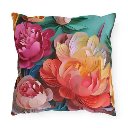 Peonies in Full Bloom Outdoor Pillows