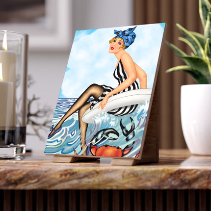 Playful Waves and Fashion Follies Ceramic Tile