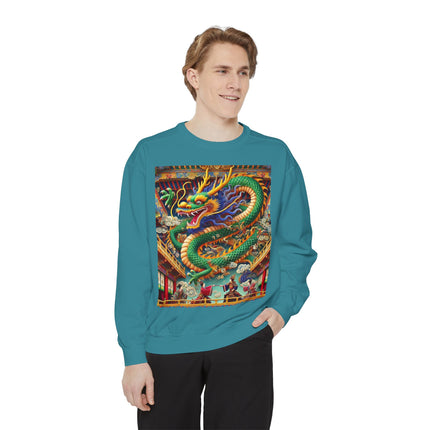 Tibetan Dragon Over Kabuki Duel Sweatshirt