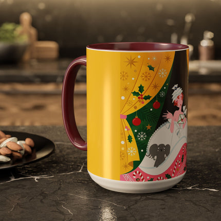 💌🎄 The Christmas Letter Of Holly House Colorful Mug – Whimsical Art Deco Holiday Charm