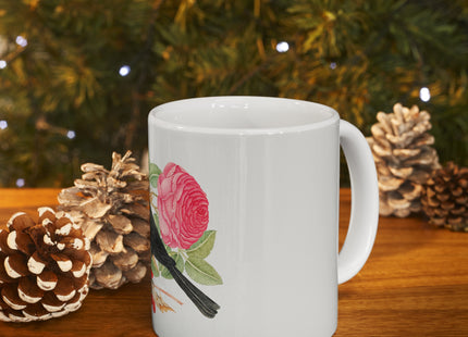 Blackbird with Roses by Anonymous Ceramic Mug 11oz