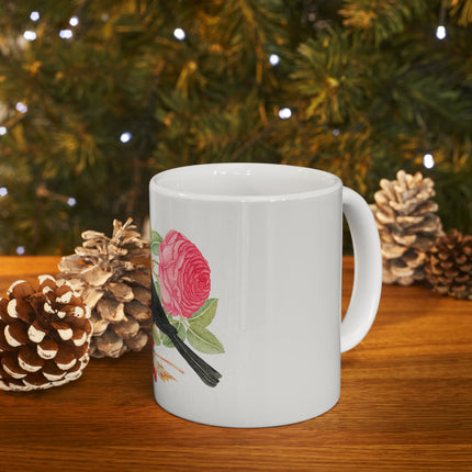 Blackbird with Roses by Anonymous Ceramic Mug 11oz