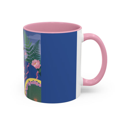 The Lady Of The Garden Stroll Colorful Mugs – Art Deco Botanical Elegance