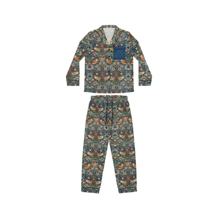 Strawberry Thief by William Morris Women's Satin Pajamas (AOP)