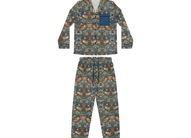 Strawberry Thief by William Morris Women's Satin Pajamas (AOP)
