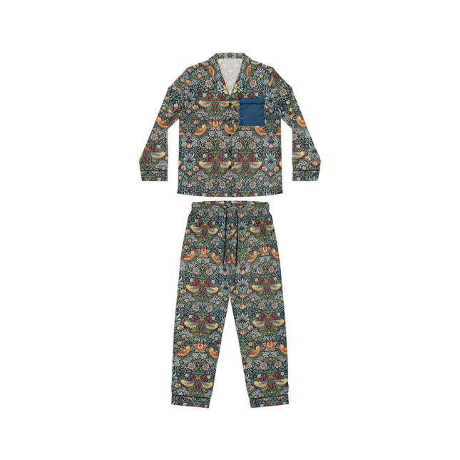 Strawberry Thief by William Morris Women's Satin Pajamas (AOP)