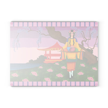 Elegance and Blooms Glass Cutting Board
