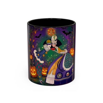 🎭🎃 The Masquerade Beneath The Pumpkin Lantern Colorful Mug – Theatrical Halloween Charm