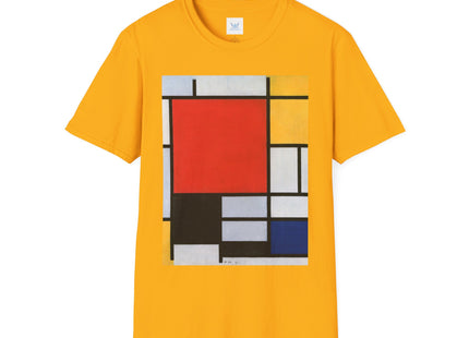 Composition with Red, Yellow, Blue, and Black Softstyle T-Shirt