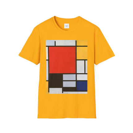 Composition with Red, Yellow, Blue, and Black Softstyle T-Shirt
