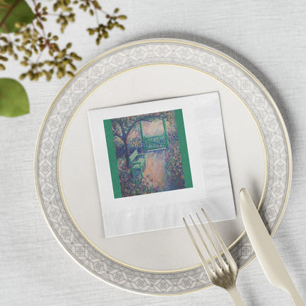 The Artist’s Garden by Theodore Earl Butler White Coined Napkins