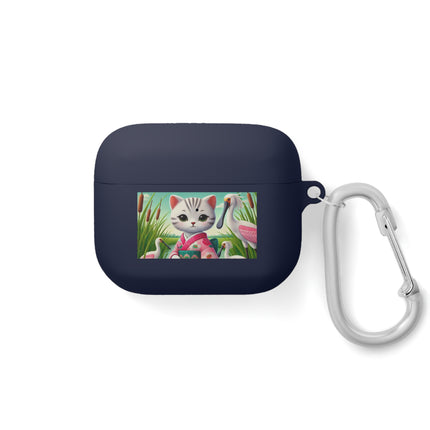 Geisha Kitten Strolls Among the Spoonbills AirPods and AirPods Pro Case