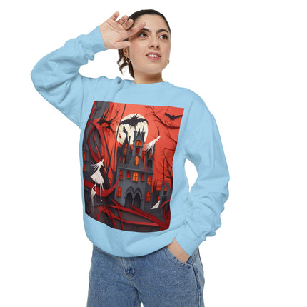 Halloween Night Scene Unisex Garment-Dyed Sweatshirt