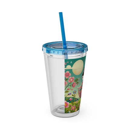Geisha Fairy and the Hummingbird Blossom Sunsplash Tumbler with Straw, 16oz