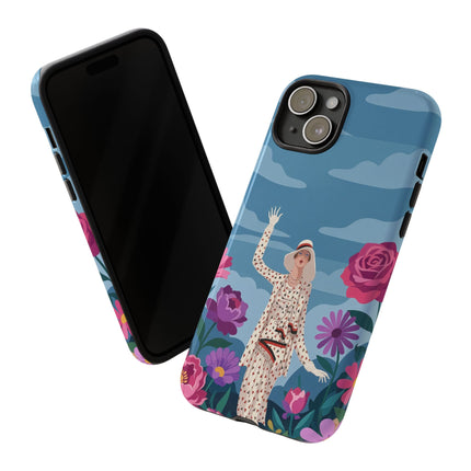 🌺👒 The Grand Flower Promenade Phone Case – Art Deco Fashion Illustration