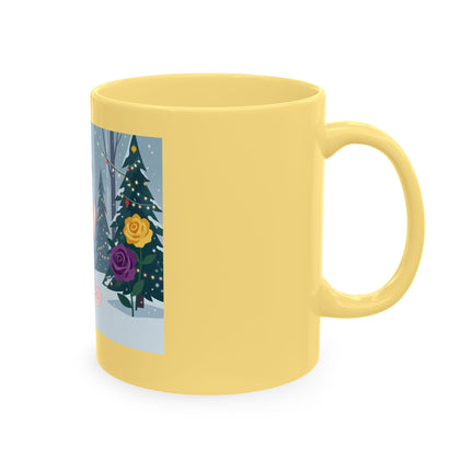 🏮🎄 The Winter Lantern Celebration Ceramic Mug – Art Deco Asian Christmas Elegance