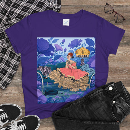 🌸🛋️ The Enchanted Garden Repose Cotton Tee – Art Deco Floral Whimsy
