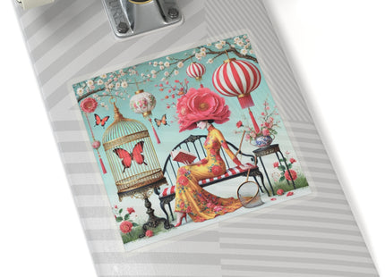 Reading In A Painted Garden Kiss-Cut Stickers (4 Sizes)