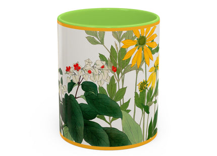 Clerodendrum & Rudbeckia Flower by Tanigami Kônan Colorful Mugs (11oz, 15oz)