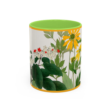 Clerodendrum & Rudbeckia Flower by Tanigami Kônan Colorful Mugs (11oz, 15oz)
