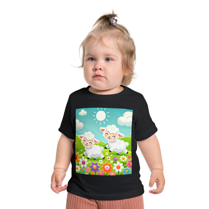 Pair of Lambs Baby T-Shirt – Gentle Joy in the Meadow