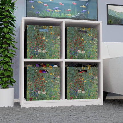 Farm Garden with Sunflowers by Gustav Klimt Felt Storage Box