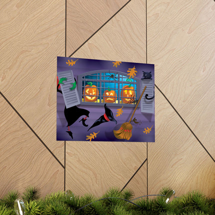 Whimsical Halloween Mischief Matte Horizontal Posters