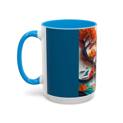 Owl at an Autumn Park Colorful Mugs (11oz, 15oz)