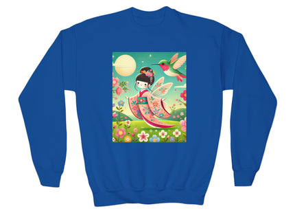 Geisha Fairy and the Hummingbird Blossom Youth Crewneck Sweatshirt