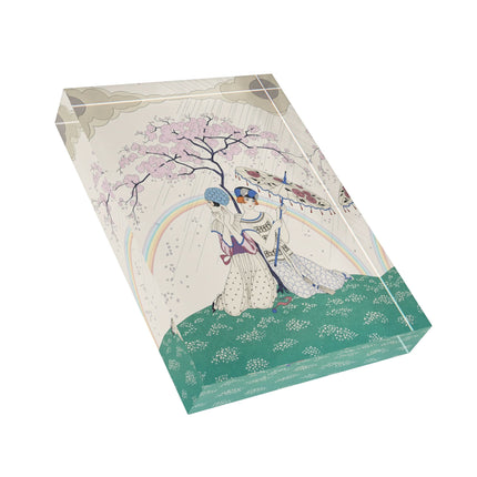 🌸🌈 The Ladies Of The Rainbow Garden Acrylic Art Block – Art Deco Spring Romance