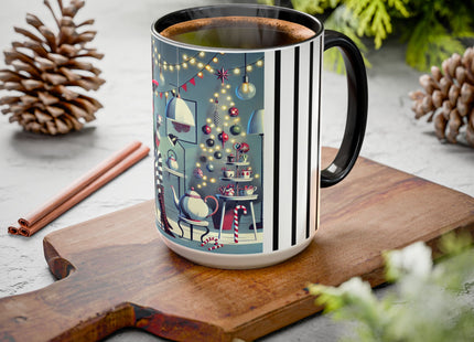 Whimsical Christmas Tea Party Colorful Mugs (11oz, 15oz)