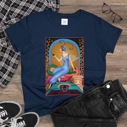 September & Sapphire (from the Gem Series) by Sofia Chiostri Women's Midweight Cotton Tee