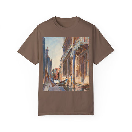 Gondola Moorings on the Grand Canal by John Singer Sargent  Unisex Garment-Dyed T-shirt