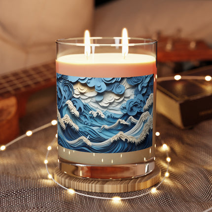 Dramatic Ocean with Crashing Waves Scented Candle - Full Glass, 11oz - The White Tea & Fig, The Lavender & Sage, and The Ocean Mist & Moss