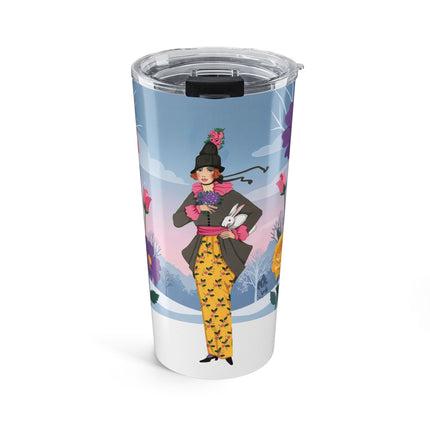🐇🌹 The Lady With The White Rabbit Tumbler, 20oz – Art Deco Winter Garden