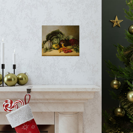 Still Life, Balsam Apple, and Vegetables by James Peale Matte Horizontal Posters