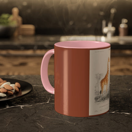 Giraffe by Charles Dessalines D' Orbigny Colorful Mugs, 11oz