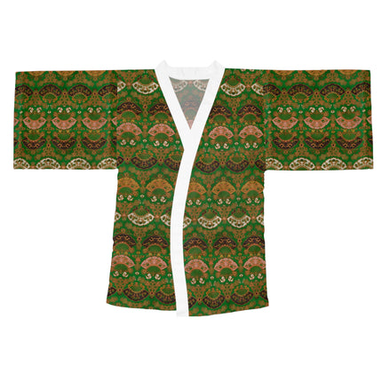 Japanese Fan Pattern by G.A. Audsley Long Sleeve Kimono Robe (AOP)