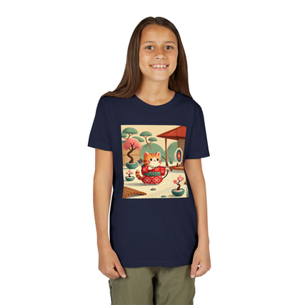 Archer Kitten in the Zen Garden Youth Short Sleeve Tee