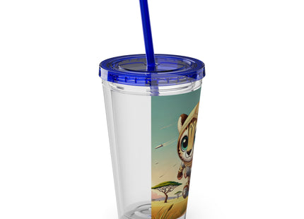 Swift Cheetah Sunsplash Tumbler with Straw, 16oz