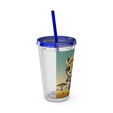 Swift Cheetah Sunsplash Tumbler with Straw, 16oz