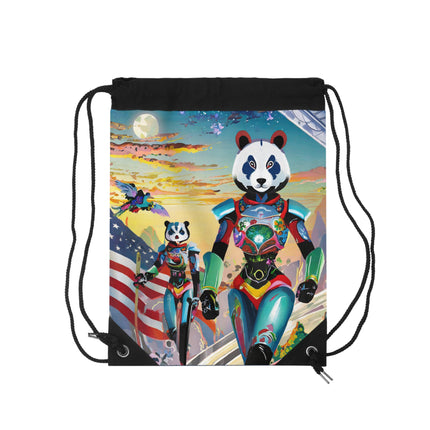 Cyber Punk Robots Drawstring Bag