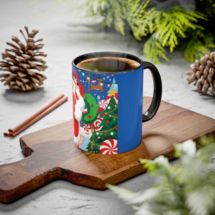 🦌🍬 The Lady Of The Peppermint Christmas Garden Colorful Mug – Colorful Art Deco Holiday Fantasy